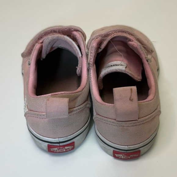 2/$20 Vans Size 8 Toddler Pink Velcro Sneakers Slip On Running Shoes Non-Marking - Picture 3 of 9